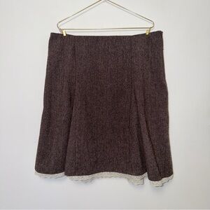 Jessica Brown A-Line Skirt with Lace Hem